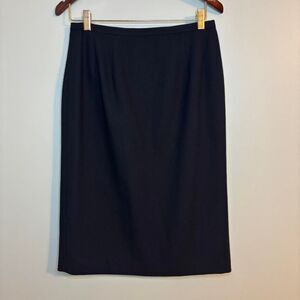 VTG Harve-Benard Womens 100% Wool Black Skirt Minimalist Preppy Classic